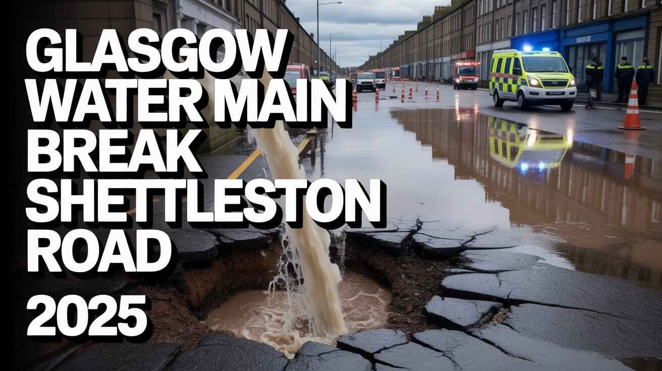 Glasgow water main break on Shettleston Road