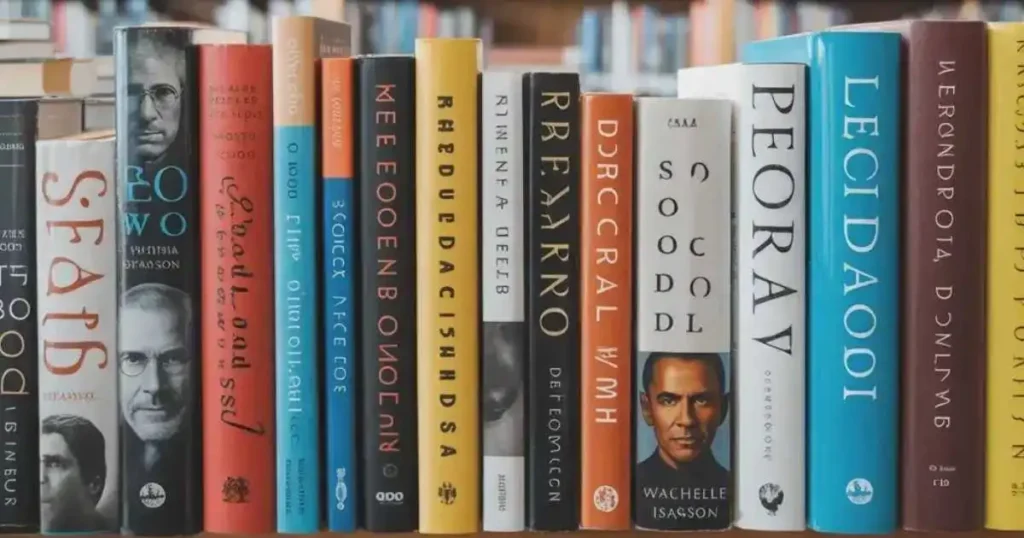recommended biographies shelf with famous biographies and historical figures
